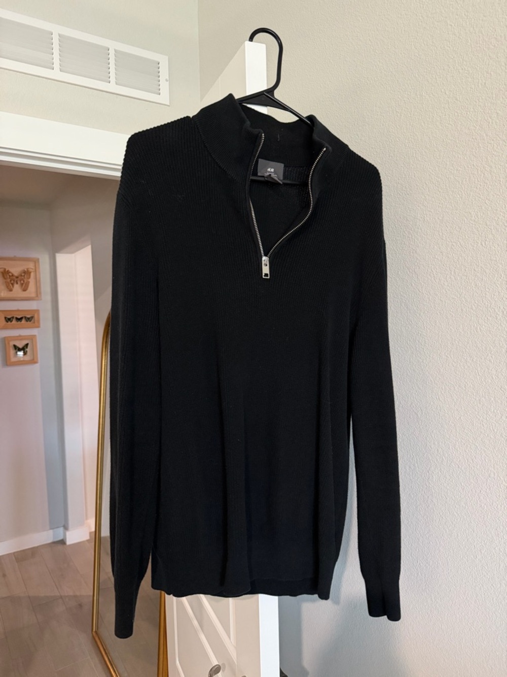 H&M Black Half-Zip Knit Sweater